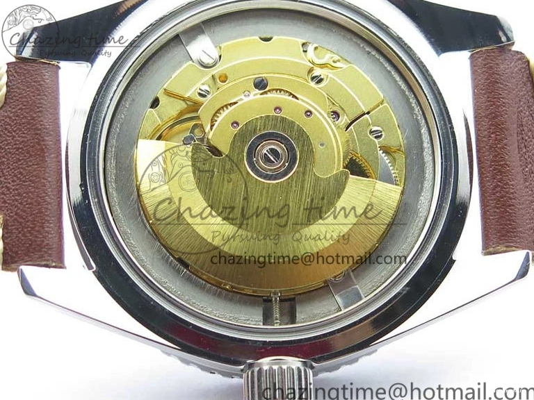 0322 Practical Vintage Seamaster 300 No Date T SS B12 Black Dial On Brown Leather Strap A2836 (Free Nylon Strap) 7910